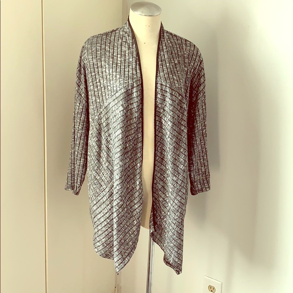 Hannah Sweaters - Open Marled Plus Size Cardigan